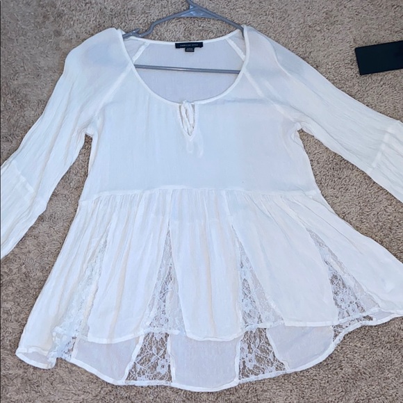 american eagle flowy cotton blouse - Picture 1 of 3